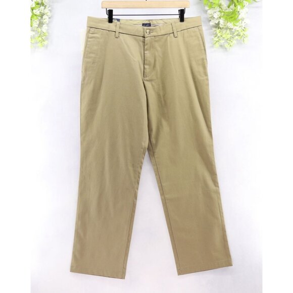 Dockers Men's Flex Comfort Waist Band Flat Front Straight Leg Khaki 36X30 New - Picture 1 of 8
